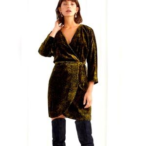 & other stories Tiger print Velvet Mini wrap dress. Size 4